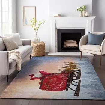 3' X 5' Blue Red And Brown Geometric Washable Area Rug With UV Protection