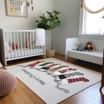 3' X 5' Gray Red And Green Geometric Washable Area Rug With UV Protection