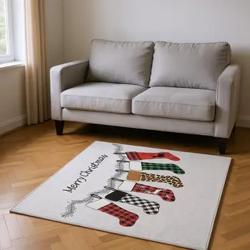 5' X 8' Gray Red And Green Geometric Washable Area Rug With UV Protection