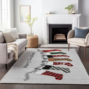 8' X 10' Gray Red And Green Geometric Washable Area Rug With UV Protection