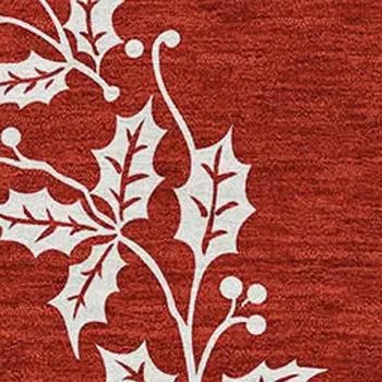 9' X 12' Ruby Red Green And Ivory Geometric Washable Area Rug With UV Protection
