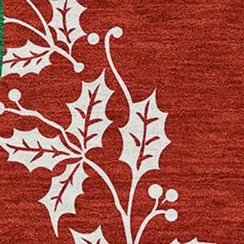 10' X 14' Ruby Red Green And Ivory Geometric Washable Area Rug With UV Protection
