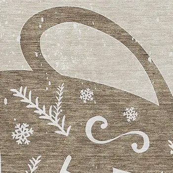 3' X 5' Latte And Ivory Geometric Washable Area Rug With UV Protection