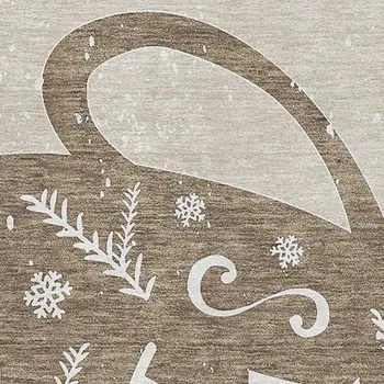 5' X 8' Latte And Ivory Geometric Washable Area Rug With UV Protection