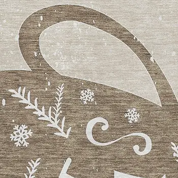 8' X 10' Latte And Ivory Geometric Washable Area Rug With UV Protection