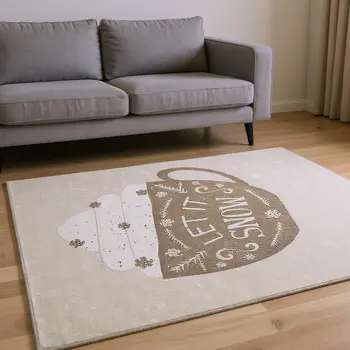10' X 14' Latte And Ivory Geometric Washable Area Rug With UV Protection