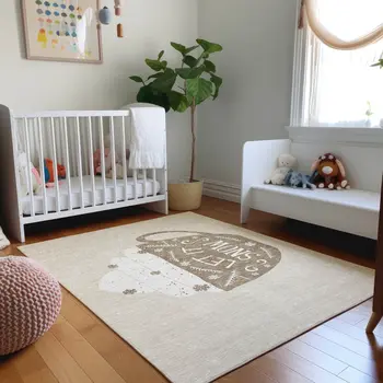 10' X 14' Latte And Ivory Geometric Washable Area Rug With UV Protection