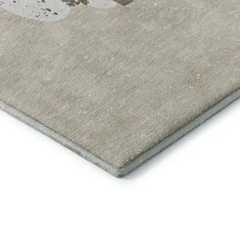 10' X 14' Latte And Ivory Geometric Washable Area Rug With UV Protection