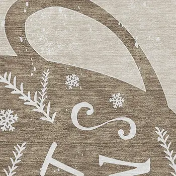 10' X 14' Latte And Ivory Geometric Washable Area Rug With UV Protection