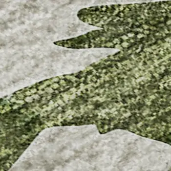 10' X 14' Taupe Green And Gray Animal Print Washable Area Rug With UV Protection