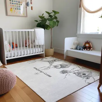 8' X 10' Gray And Ivory Animal Print Washable Area Rug With UV Protection