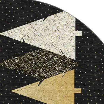 8' Midnight Gold And Ivory Polka Dot Washable Round Rug With UV Protection
