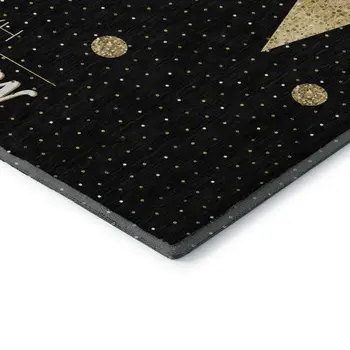 8' X 10' Midnight Gold And Ivory Polka Dot Washable Area Rug With UV Protection