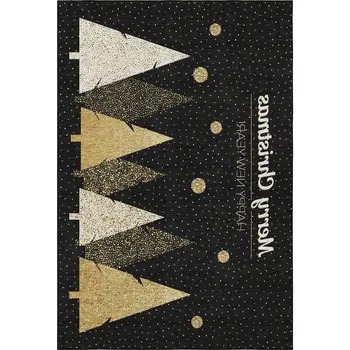 8' X 10' Midnight Gold And Ivory Polka Dot Washable Area Rug With UV Protection