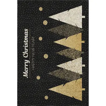 9' X 12' Midnight Gold And Ivory Polka Dot Washable Area Rug With UV Protection