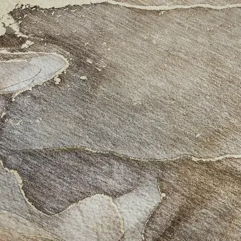 3' X 5' Beige And Taupe Abstract Washable Area Rug With UV Protection