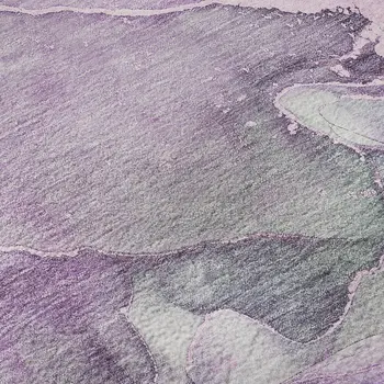 8' X 10' Purple And Green Abstract Washable Area Rug With UV Protection