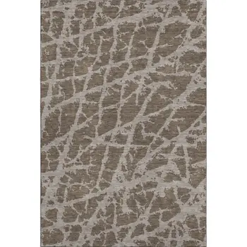10' X 14' Brown And Ivory Abstract Washable Area Rug With UV Protection