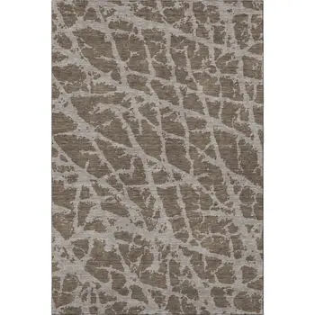 10' X 14' Brown And Ivory Abstract Washable Area Rug With UV Protection
