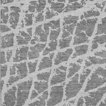 5' X 8' Charcoal And Ivory Abstract Washable Area Rug With UV Protection