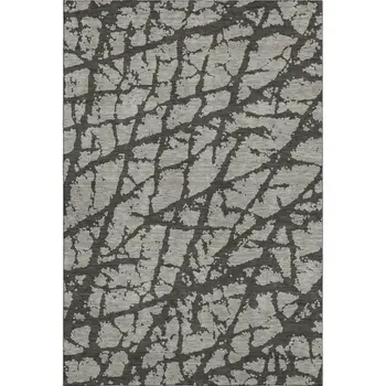 8' X 10' Gray And Charcoal Abstract Washable Area Rug With UV Protection