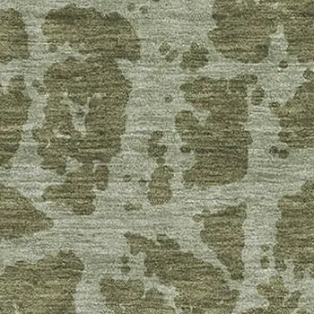 3' X 5' Olive Green And Gray Abstract Washable Area Rug With UV Protection