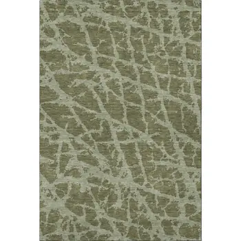 9' X 12' Olive Green And Gray Abstract Washable Area Rug With UV Protection