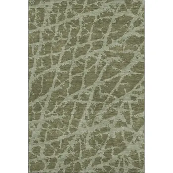10' X 14' Olive Green And Gray Abstract Washable Area Rug With UV Protection