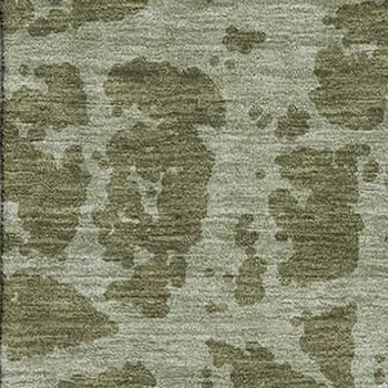 10' X 14' Olive Green And Gray Abstract Washable Area Rug With UV Protection
