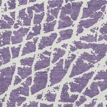 3' X 5' Purple And Ivory Abstract Washable Area Rug With UV Protection