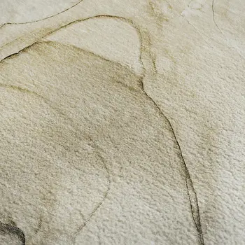 9' X 12' Beige And Ivory Abstract Washable Area Rug With UV Protection