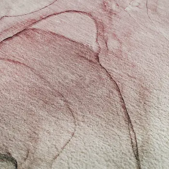 5' X 8' Blush And Ivory Abstract Washable Area Rug With UV Protection