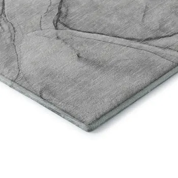 8' X 10' Gray And Charcoal Abstract Washable Area Rug With UV Protection