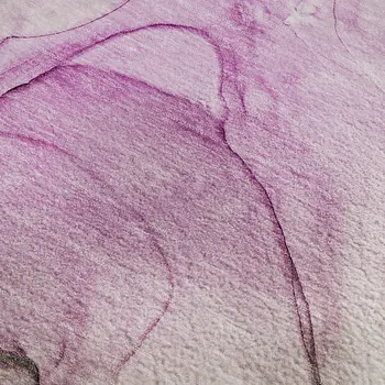 5' X 8' Pink And Ivory Abstract Washable Area Rug With UV Protection