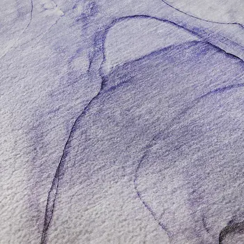 3' X 5' Purple And Ivory Abstract Washable Area Rug With UV Protection