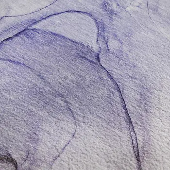 5' X 8' Purple And Ivory Abstract Washable Area Rug With UV Protection