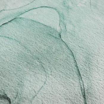 3' X 5' Teal And Ivory Abstract Washable Area Rug With UV Protection