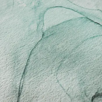 8' X 10' Teal And Ivory Abstract Washable Area Rug With UV Protection