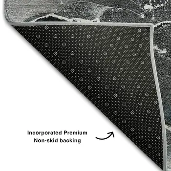 10' X 14' Blue And Charcoal Abstract Washable Area Rug With UV Protection
