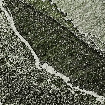 9' X 12' Green And Charcoal Abstract Washable Area Rug With UV Protection