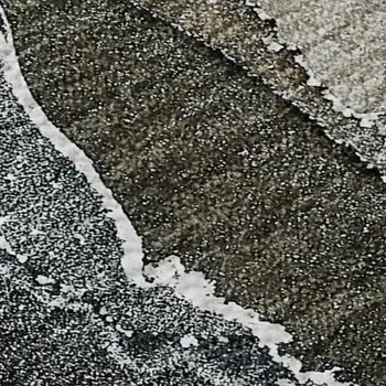 3' X 5' Orange And Charcoal Abstract Washable Area Rug With UV Protection