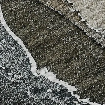 9' X 12' Orange And Charcoal Abstract Washable Area Rug With UV Protection