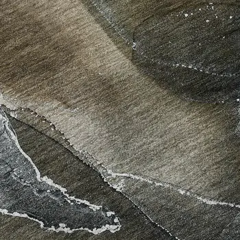 10' X 14' Orange And Charcoal Abstract Washable Area Rug With UV Protection