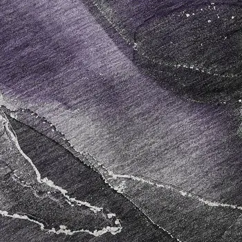 3' X 5' Purple And Charcoal Abstract Washable Area Rug With UV Protection