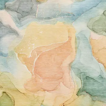 8' X 10' Blue Green And Orange Abstract Washable Area Rug With UV Protection