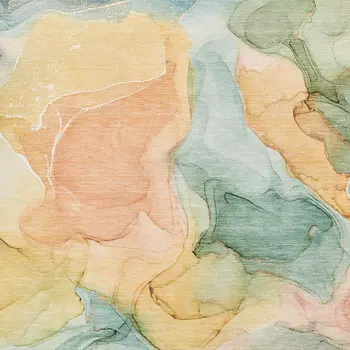 10' X 14' Blue Green And Orange Abstract Washable Area Rug With UV Protection