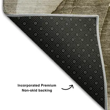 3' X 5' Brown Gray And Ivory Abstract Washable Area Rug With UV Protection