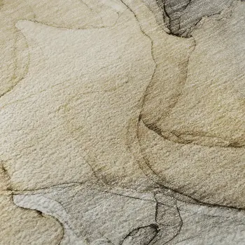 8' X 10' Brown Gray And Ivory Abstract Washable Area Rug With UV Protection