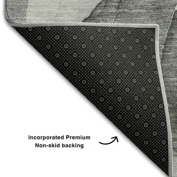 9' X 12' Gray And Ivory Abstract Washable Area Rug With UV Protection