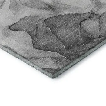 9' X 12' Gray And Ivory Abstract Washable Area Rug With UV Protection